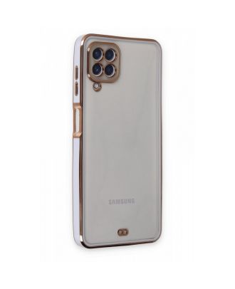 Samsung Galaxy A22 4G Kılıf Voit Silikon Arkası Şeffaf Kenar Renkli