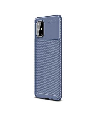 Samsung Galaxy A31 Hoesje Zwart Carbon Design Siliconen