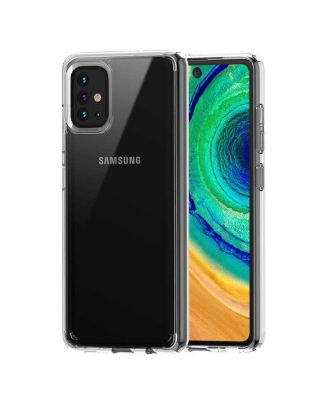 Samsung Galaxy A51 Kılıf Coss Şeffaf Sert Kapak+Nano Glass