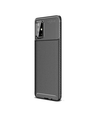 Samsung Galaxy A51 Case Negro Carbon Design Silicone+Nano Glass