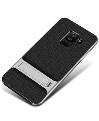Samsung Galaxy J8 hoesje met standaard TPU siliconen + nanoglas