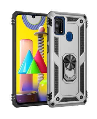 Samsung Galaxy M21 Hoesje Tank Protection Vega Stand Ring Magnet + Nano Glass
