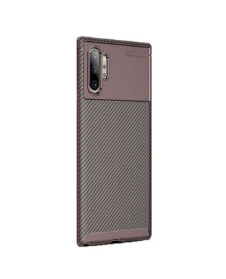 Samsung Galaxy Note 10 Plus Hoesje Zwart Carbon Design Siliconen