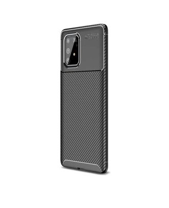 Samsung Galaxy S10 Lite Hoesje Zwart Carbon Design Siliconen