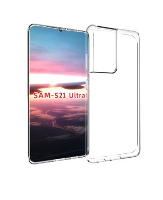 Samsung Galaxy S21 Ultra 5G Kılıf Süper Silikon Şeffaf Koruma