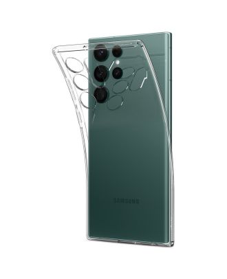 Samsung Galaxy S22 Ultra Kılıf Süper Silikon Kamera Korumalı Şeffaf+Full Ekran Koruyucu