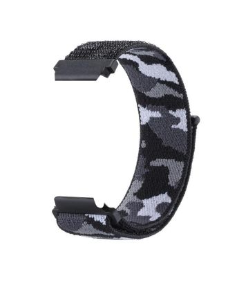 Realme Watch S Pro Kordon Cırtcırt Asker Desenli Kumaş Ayarlanabilir