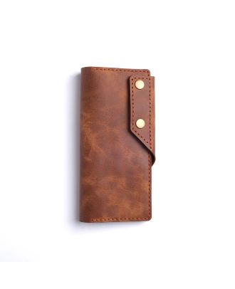 Handmade Leather Long Wallet Tobacco