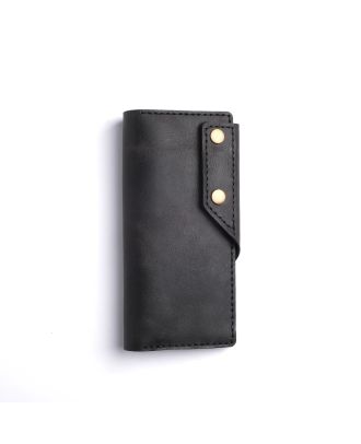 Handmade Leather Long Wallet Black