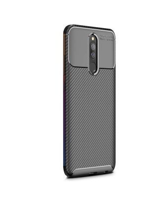 Xiaomi Redmi 8 Case Negro Carbon Design Silicone+Nano Glass