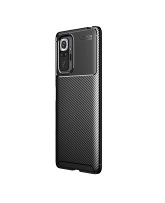 Xiaomi Redmi Note 10 Pro Case Negro Carbon Design Silicone+Nano Glass
