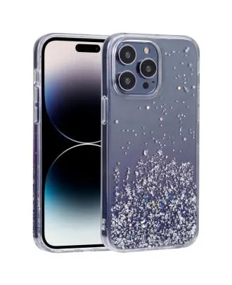Apple iPhone 14 Pro Max Hoesje Drop Glitter Diamond Alpine Hard Silicone