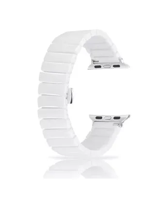 Apple Watch 6 44mm Band Glossy Ceramic Plate Horizontal View Side Snap ZR